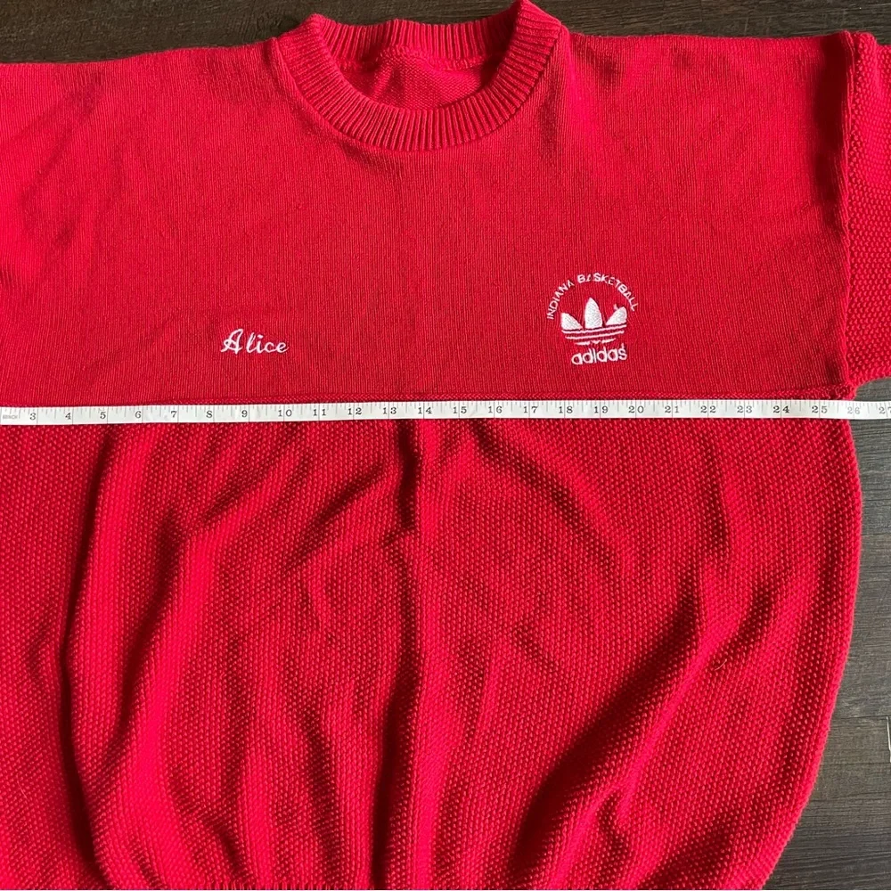 adidas Red Crewneck Sweater with Trefoil Logo